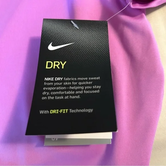 Nike Women's Size M Dri-Fit UPF 40+ Pink Swoosh Swim Short Sleeve Shirt Gorpcore - Picture 4 of 10